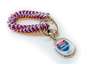 Picture of Patriotic "NTEU Country" Wrist Coil Key Chain